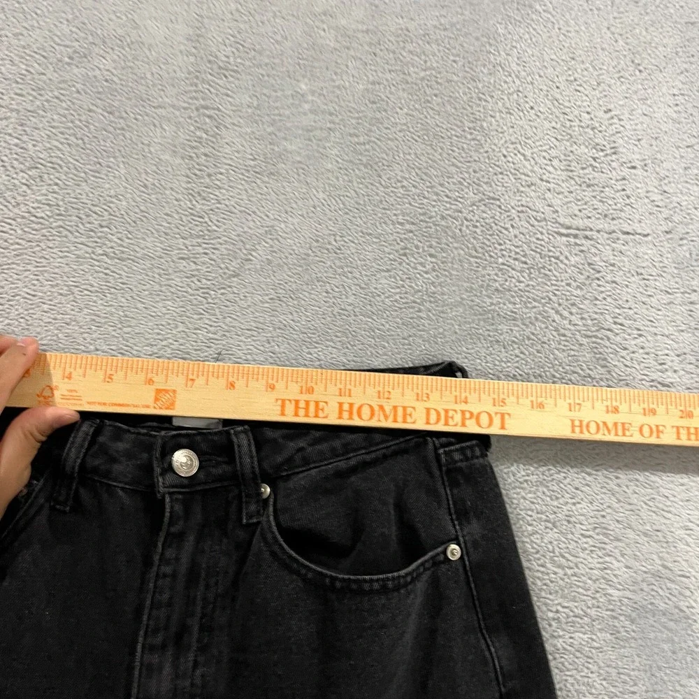 Princess Polly Jeans‎ Womens 8 Distressed Straight High Rise Y2K Grunge Black